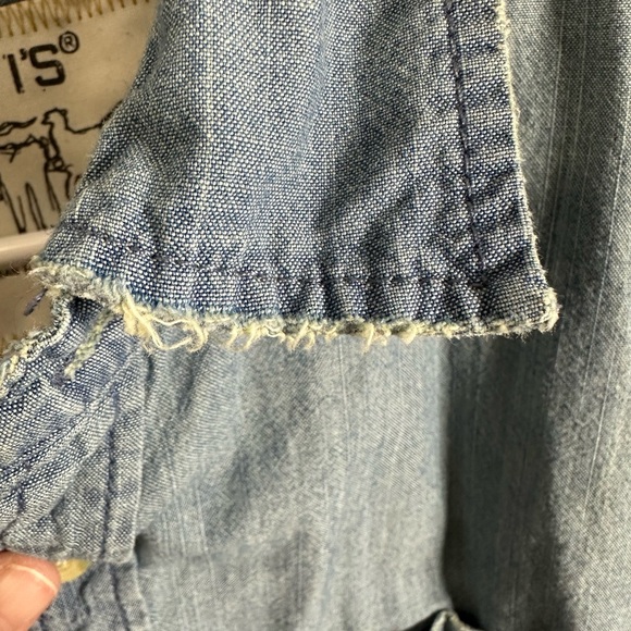 Men’s Levi’s Workwear Chambray Button Up Shirt XL (2003 Y2K) - Picture 5 of 10